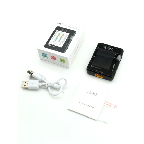 ToolkitRC MC8 Batería Multi 20W 32 BIT Multifunción PWM/PPM/ SBUS Equilibrador de batería USB-C Accesorios de carga rápida